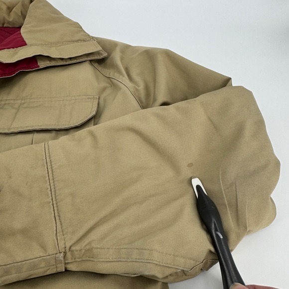 Vintage Woolrich Timber Jacket Mens Large Tan Field Insulated Coat Lined Outdoor - Picture 4 of 14